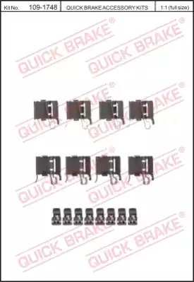 Пластины тормозных колодок передних QUICK BRAKE 1091748
