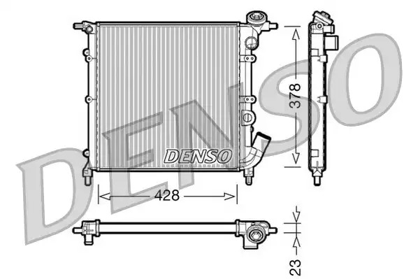 Радиатор охлаждения двигателя (мех. КПП) DENSO DRM23012