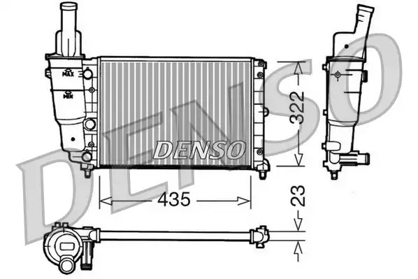 Радиатор охлаждения двигателя (мех. КПП) DENSO DRM09095