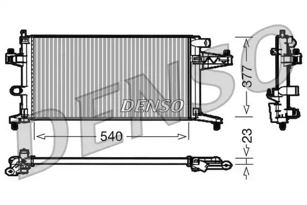 Радиатор охлаждения двигателя (мех. КПП) DENSO DRM20038