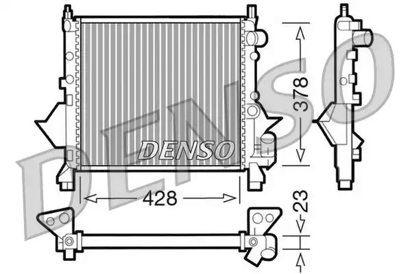 Радиатор охлаждения двигателя (мех. КПП) DENSO DRM23080