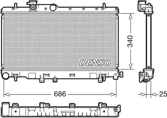 Радиатор охлаждения двигателя DENSO DRM36020