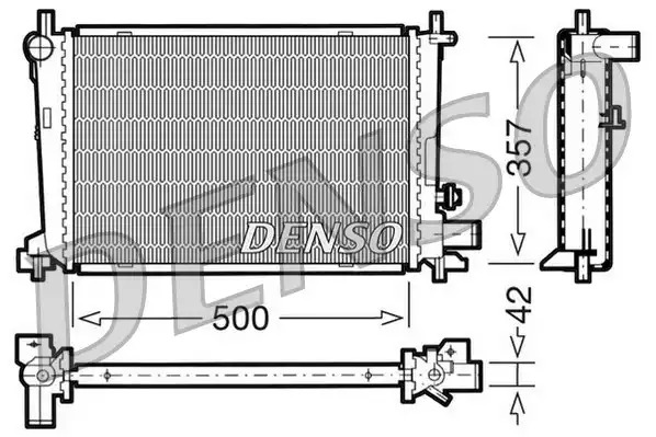 Радиатор охлаждения двигателя (мех. КПП) DENSO DRM10040