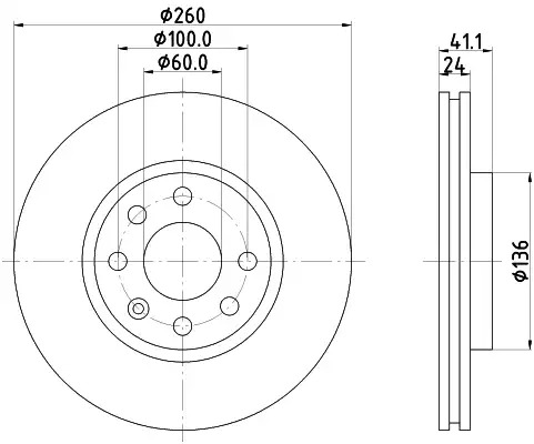 Тормозной диск передний MINTEX MDC1455C