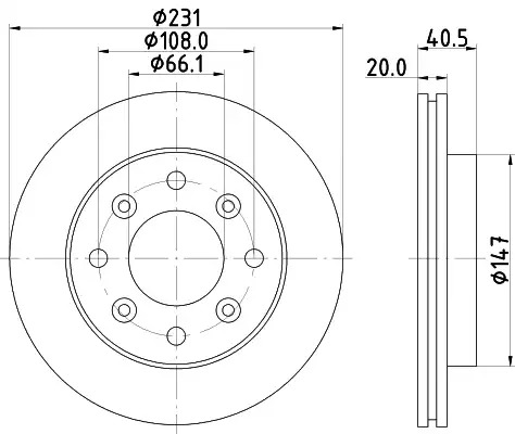 Тормозной диск передний MINTEX MDC1806