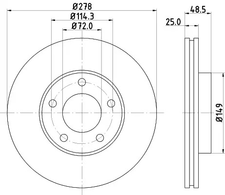 Тормозной диск передний MINTEX MDC1691