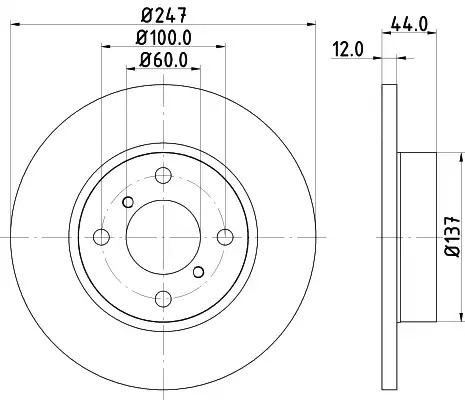Тормозной диск передний MINTEX MDC1490