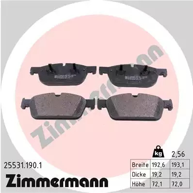 Тормозные колодки передние ZIMMERMANN 255311901