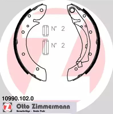 Колодки тормозные барабанные ZIMMERMANN 109901020
