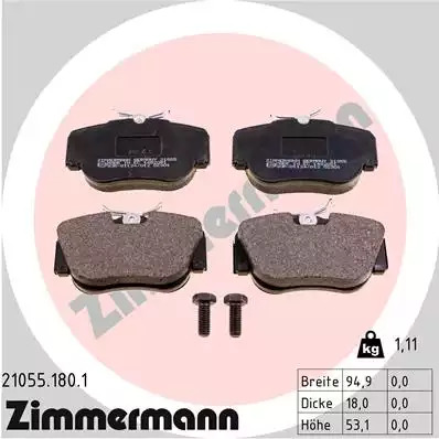 Тормозные колодки передние ZIMMERMANN 210551801