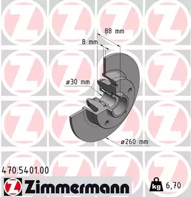 Тормозной диск задний + подшипник ZIMMERMANN 470540100