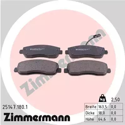 Тормозные колодки передние ZIMMERMANN 251471801