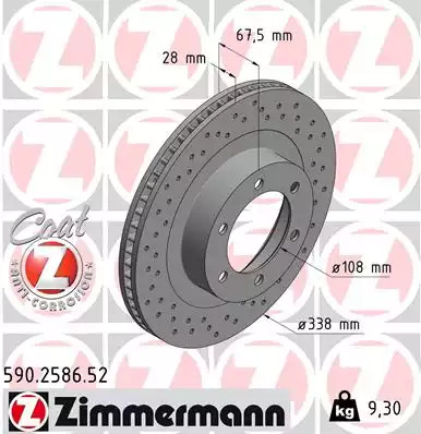 Тормозной диск передний SPORT Coat Z ZIMMERMANN 590258652