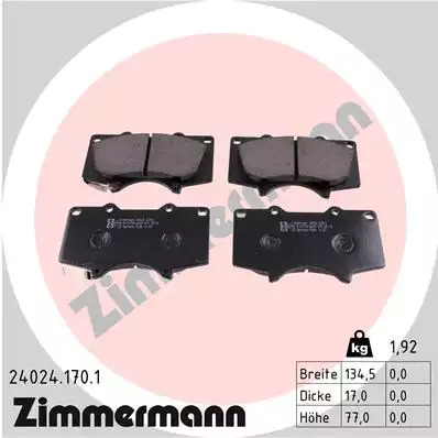 Тормозные колодки передние ZIMMERMANN 240241701