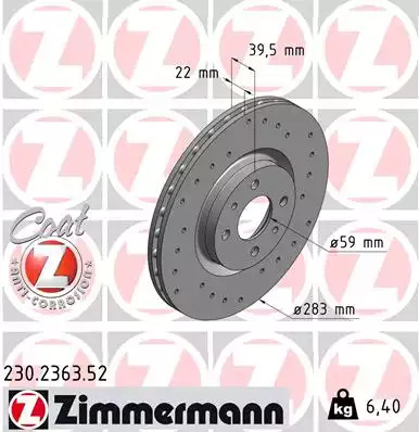 Тормозной диск передний SPORT Coat Z ZIMMERMANN 230236352