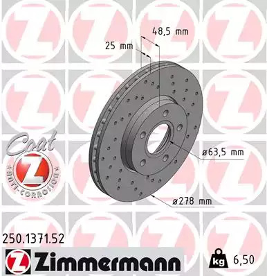 Тормозной диск передний SPORT Coat Z ZIMMERMANN 250137152