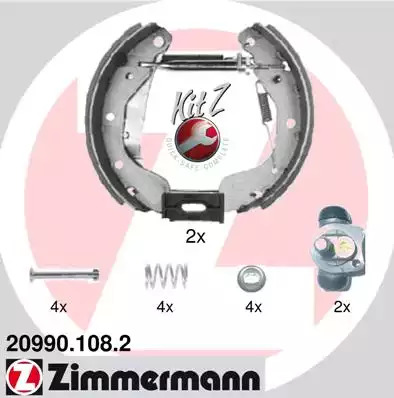 Барабанные колодки с цилидрами комплект ZIMMERMANN 209901082