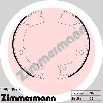 Колодки стояночного тормоза ZIMMERMANN 109901578
