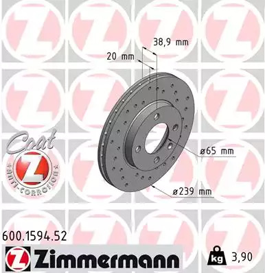 Тормозной диск передний SPORT Coat Z ZIMMERMANN 600159452