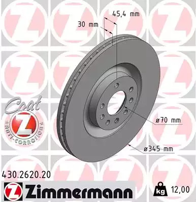 Тормозной диск передний ZIMMERMANN 430262020