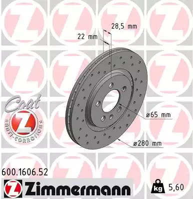 Тормозной диск передний SPORT Coat Z ZIMMERMANN 600160652