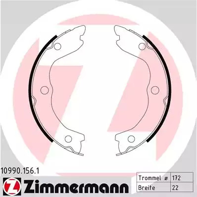 Колодки стояночного тормоза ZIMMERMANN 109901561