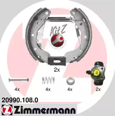 Барабанные колодки с цилидрами комплект ZIMMERMANN 209901080