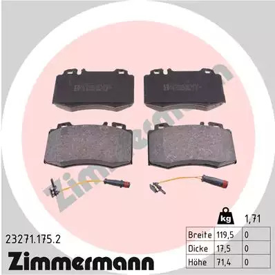 Тормозные колодки передние ZIMMERMANN 232711752