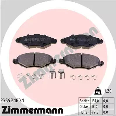 Тормозные колодки передние ZIMMERMANN 235971801