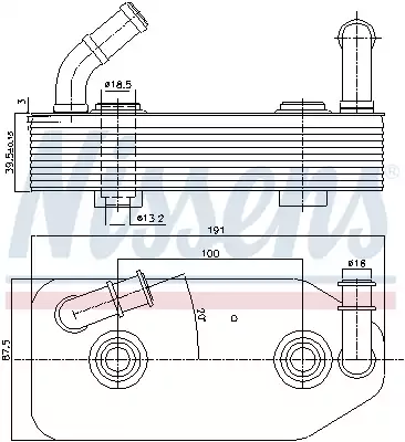 Масляный радиатор Audi A3, Seat NISSENS 90667