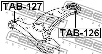 Сайленблок передний переднего рычага FEBEST TAB127