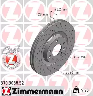 Тормозной диск передний SPORT Coat Z ZIMMERMANN 370308852